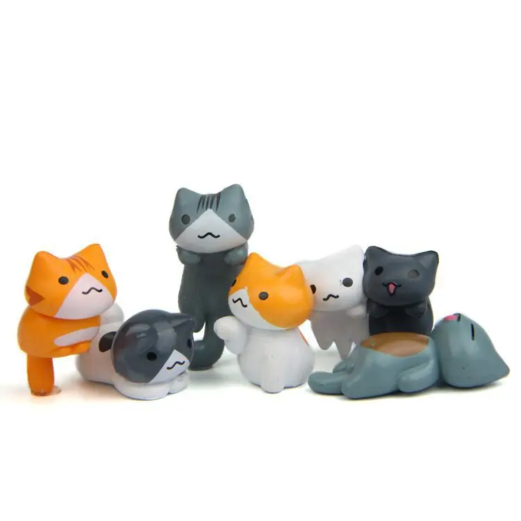 Bonsai Garden In Japan - 6 adet/takım karikatür şanslı pvc kedi