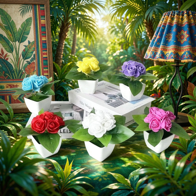4 adet yapay 6 gül simülasyonu - Bonsai Garden Shop incelemesi ve fiyatı