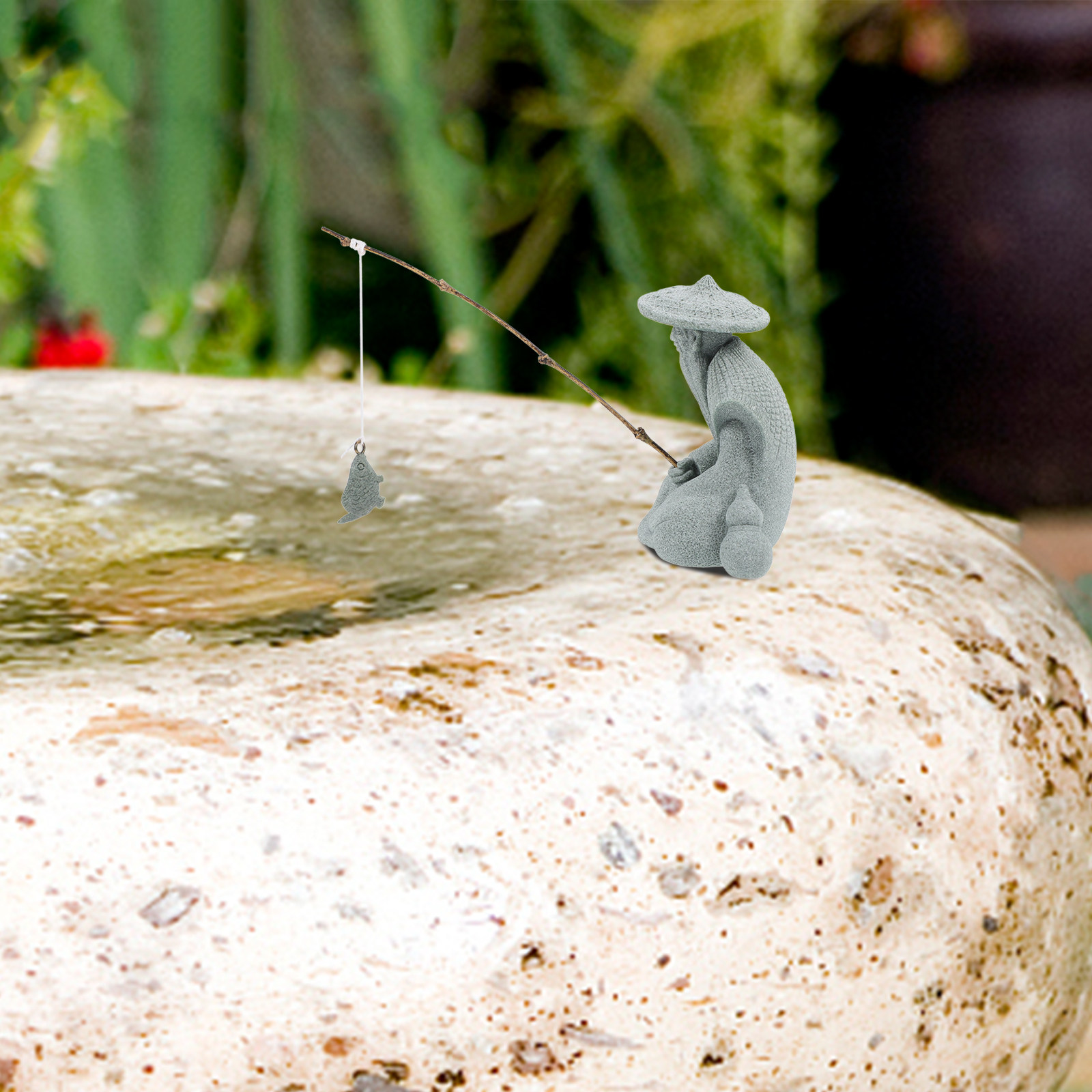 Küçük Reçine Balıkçı Heykeli J - Japanese Garden Bonsai incelemesi ve fiyatı